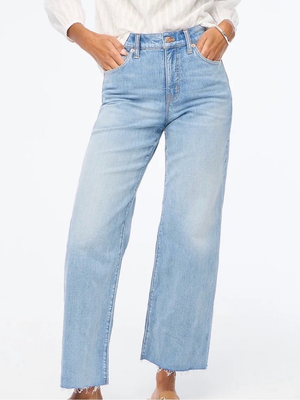 J Crew Factory - Light Blue Wide Leg Crop Jeans